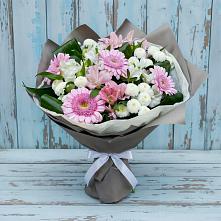 Букет цветов из:  Герберы, Альстромерии и Хризантемы в Плесе
