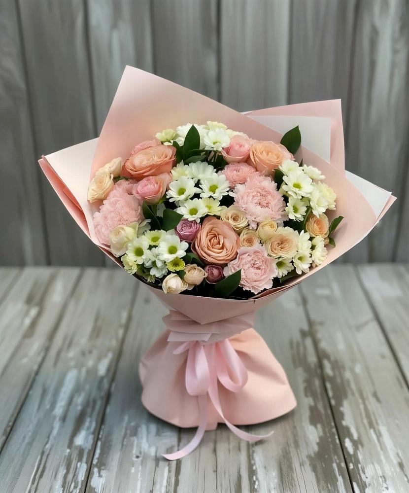 Букет цветов из: Гвоздики, Розы и Хризантемы в Плесе