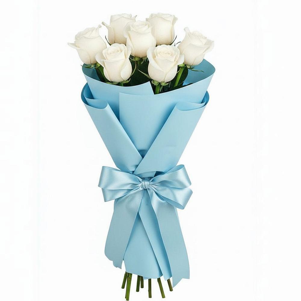Букет 7 белых роз Проуд в Плесе