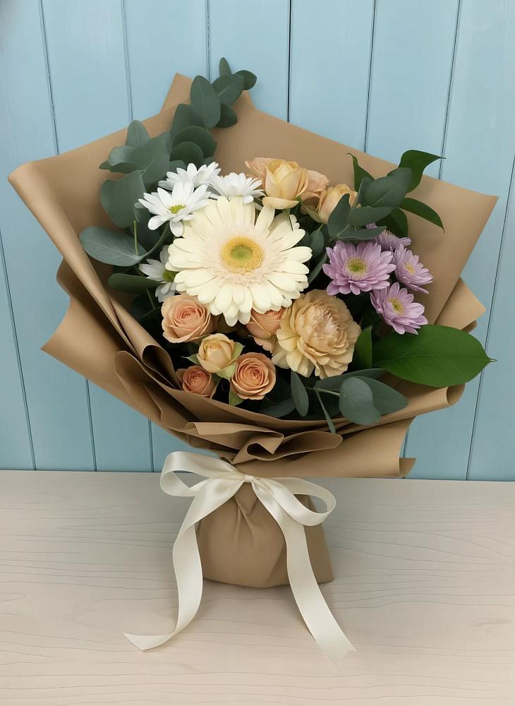 Букет цветов из: Герберы и Хризантемы в Плесе