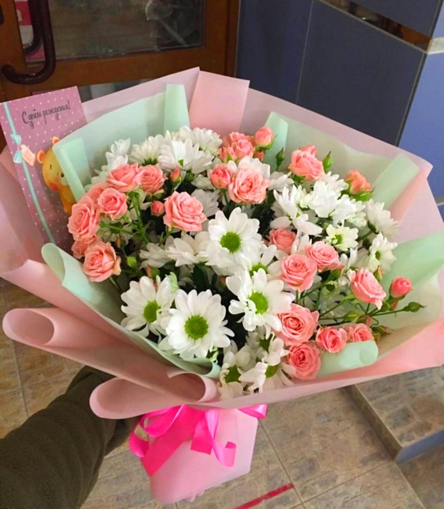 Букет цветов из: Розы и Хризантемы в Плесе