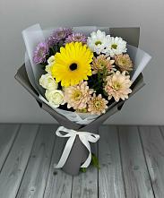 Букет цветов из:  Розы, Герберы и Хризантемы в Плесе