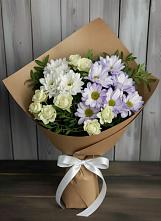 Букет цветов из:  Хризантемы и Розы в Плесе