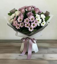 Букет цветов из:  Хризантемы и Розы в Плесе