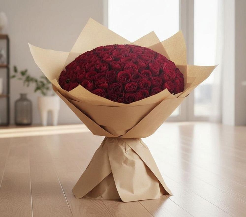 Букет 101 Красная роза в Плесе