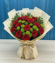 Букет цветов из:  Розы и Хризантемы #REPLACE_PRED# Плесе