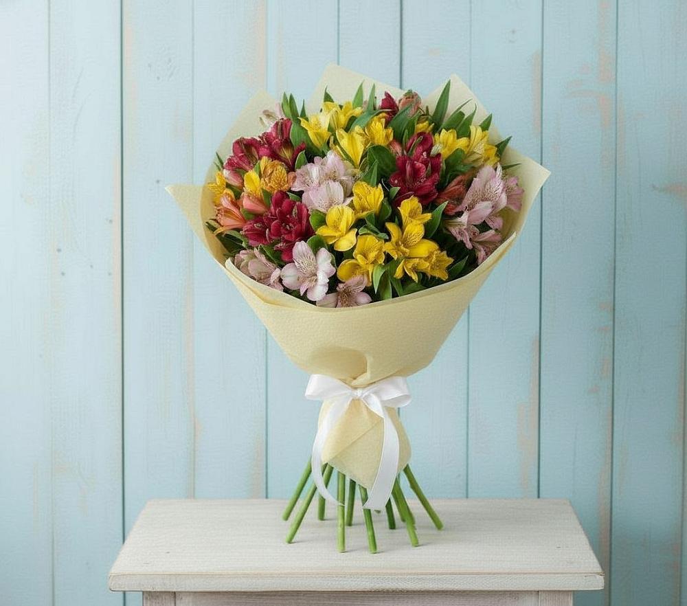 Букет цветов из: Альстромерии в Плесе