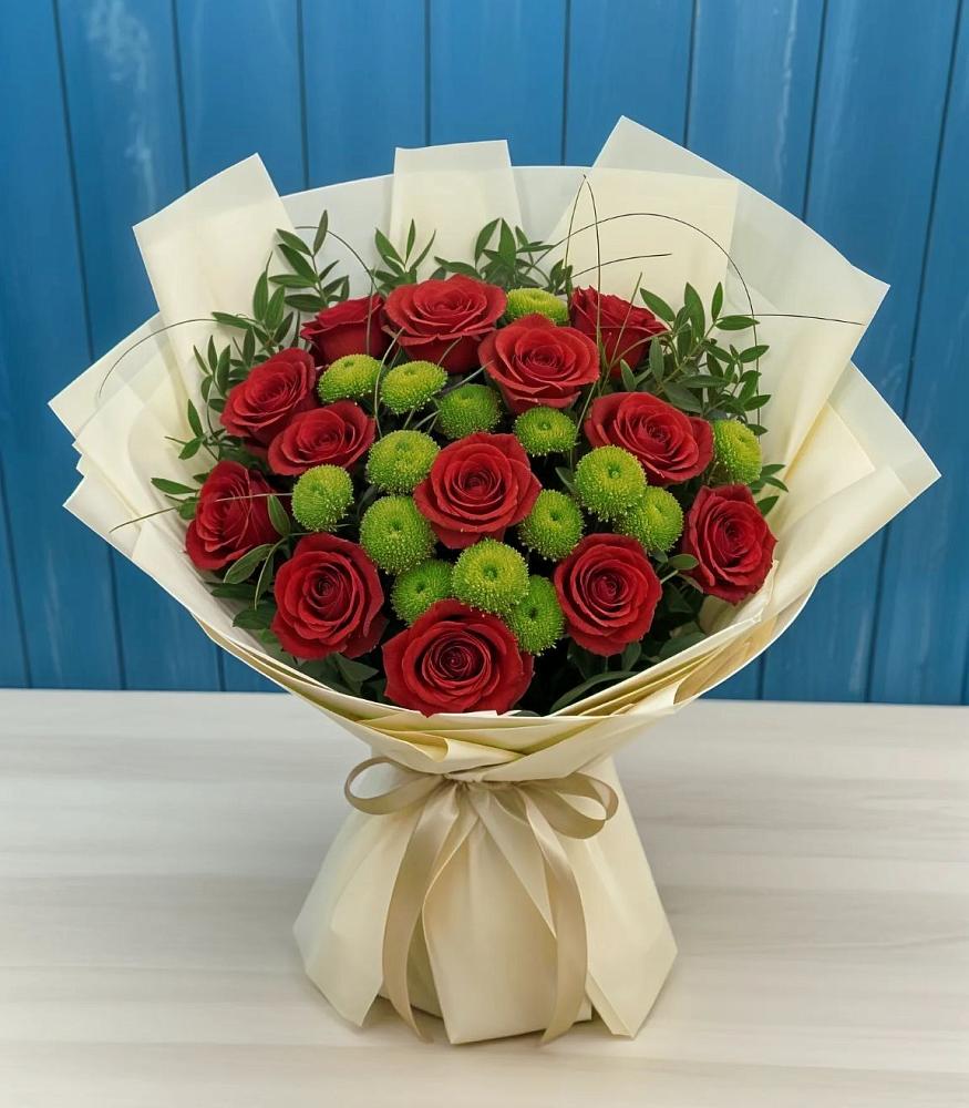 Букет цветов из: Розы и Хризантемы в Плесе